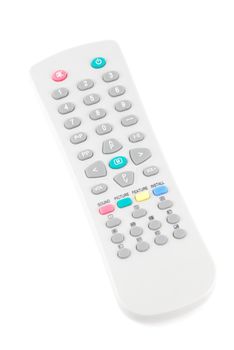 Grey remote control isolated on white background