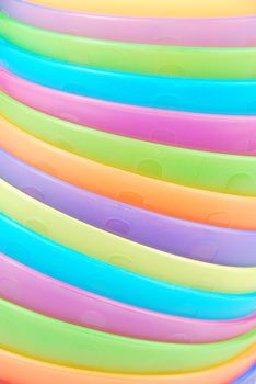 stacked colorful bowls background