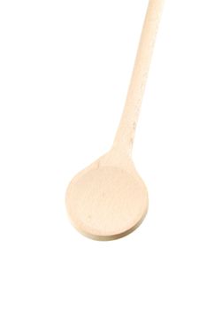 a spoon made of wood isolated on white background