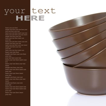 Stack of bowls (with sample text)