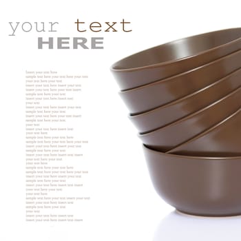 Stack of bowls (with sample text)