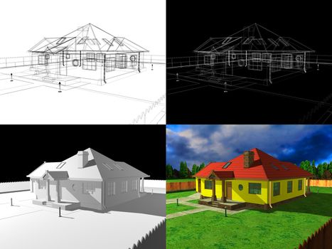 3D house rendering, 3d project