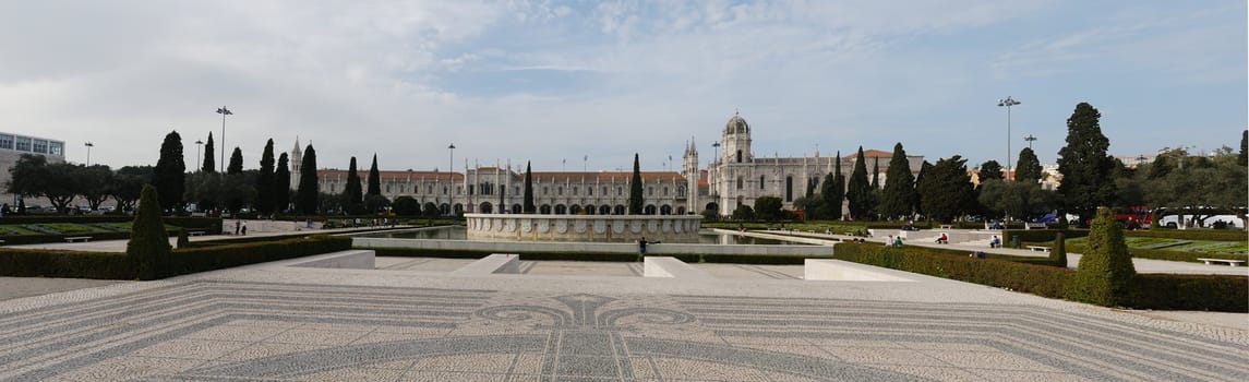 panoramic view of the famous Hieronymites Monastery landmark in Lisbon, Portugal