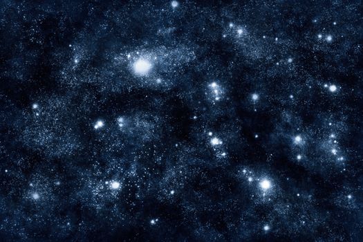 Image of stars and nebula clouds in deep space - abstract background of starfield universe