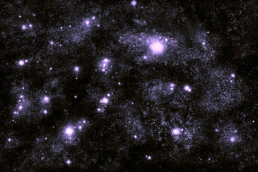 Image of stars and nebula clouds in deep space - abstract background of starfield universe