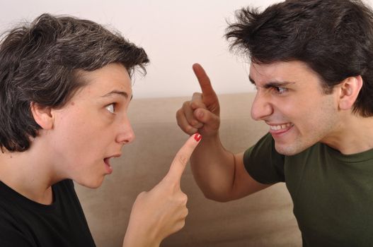 angry arguing between sister and brother