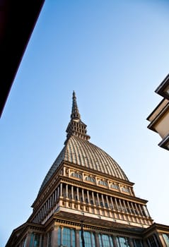 View of Mole Antonelliana, landmark of Turin - Torino - Italy