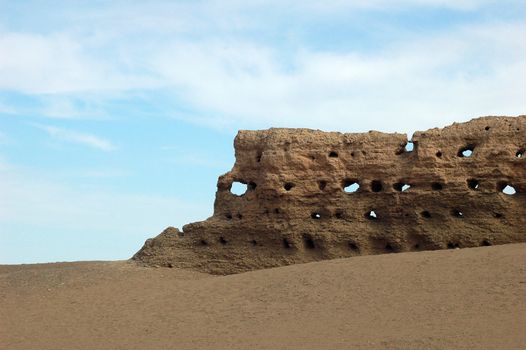 Relics of an ancient castle in the desert
