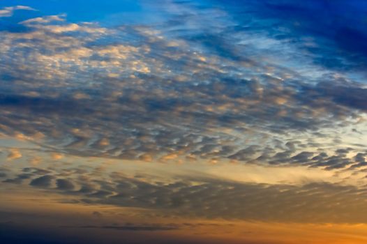 An evening sky with altocumulus clouds