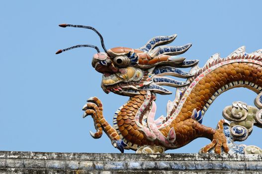 The dragon on the roof top, vietnam