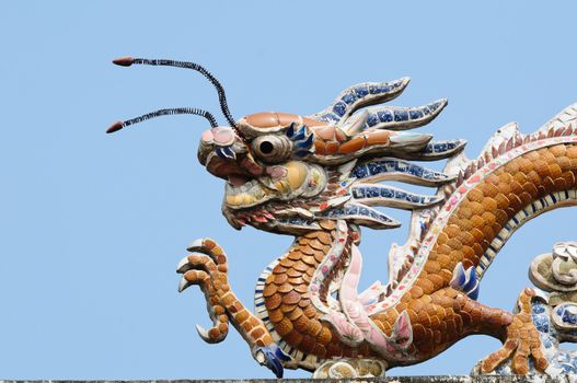 The dragon on the roof top, vietnam
