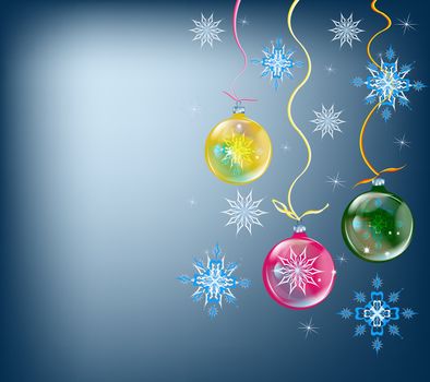 Abstract celebratory winter illustration on a dark background