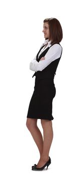 Image of a young businesswoman isolated against a white background