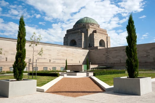 Landscape and architecture of the Australian War memorial Museum, Canberra.