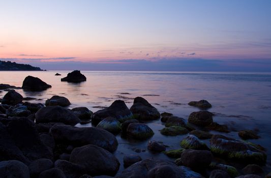 dramatic sunrise over black sea