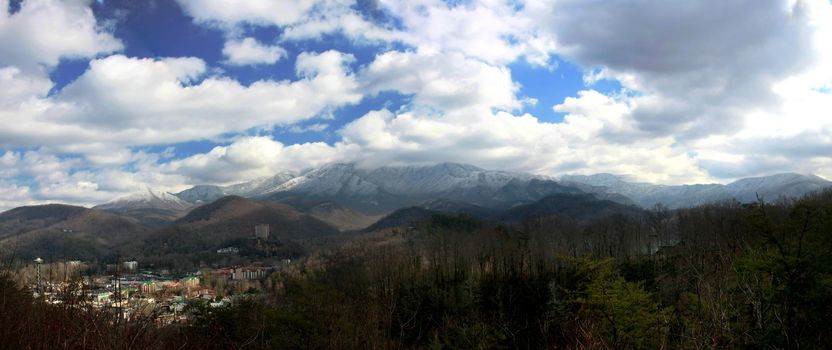 Overlooking the vacation town of Gatlinburg Tennessee