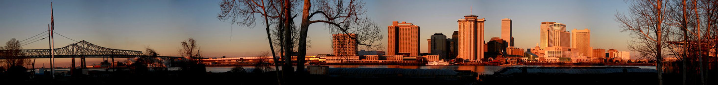 New Orleans Skyline as seen at sunrise, panorama