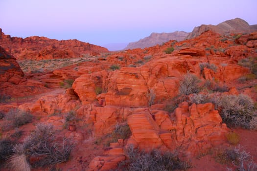 Blazing red rock formations at Valley of Fire State Park in Nevada.