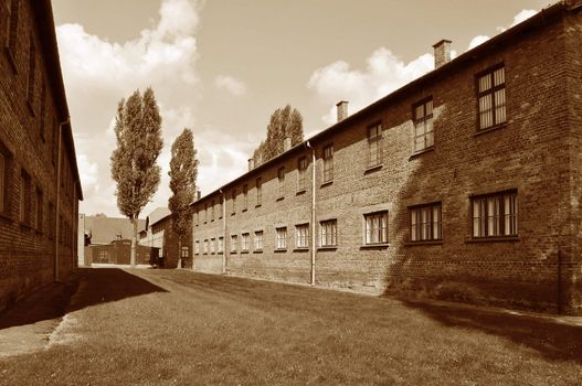 Prisoners barrack at the Auschwitz Birkenau concentration camp in Poland.