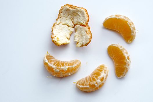 Tangerine in white background