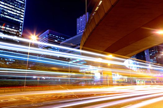 traffic in city at night