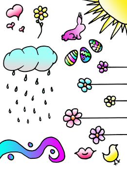 A collection of spring doodles for scrapbook and other uses.