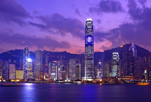 Hong Kong skyline at night