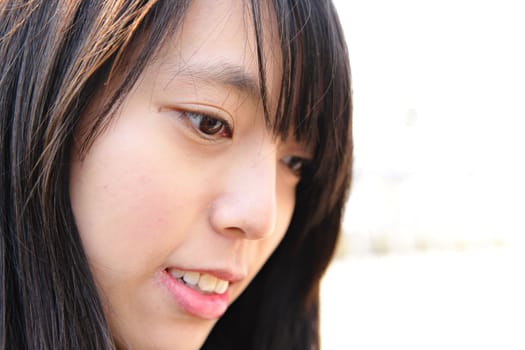 face of young asian woman