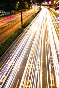 traffic in city at night