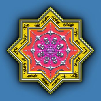 An image of a colorful mandala star