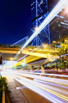 light trails in mega city