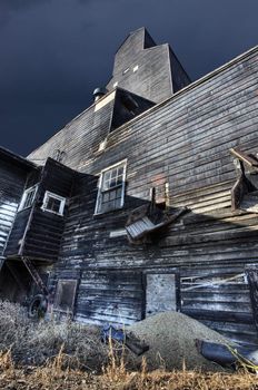 Old Grain Elevator wooden landmark Saskatchewan Canada