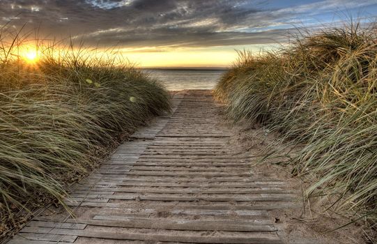 Beach Entrance Escanaba Michigan Sunrise