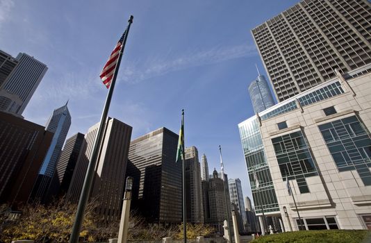 Chicago Cityscape downtown Millenium Park Michigan Avenue