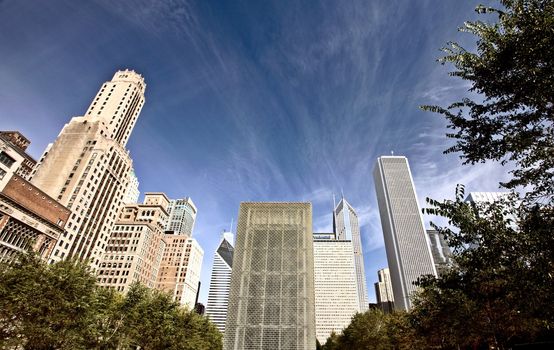 Chicago Cityscape downtown Millenium Park Michigan Avenue