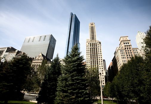 Chicago Cityscape downtown Millenium Park Michigan Avenue