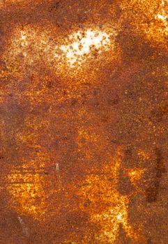 Rusty background. Tin corroded wall fragment backdrop.