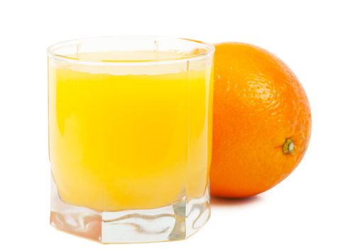 Orange and orange juice in glass