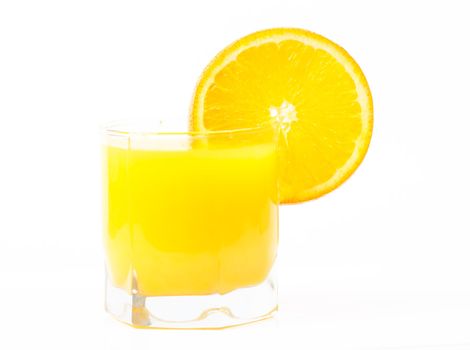 Orange and orange juice in glass