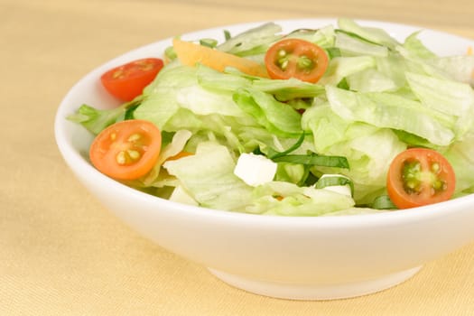 delicious salad made with fresh veggies and fresh chopped mozarella