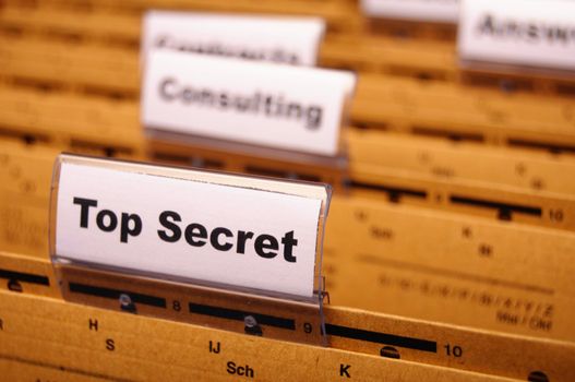 top secret folder or file in a business office