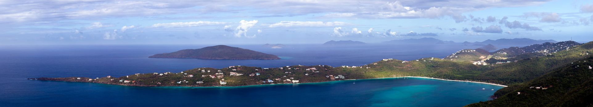 View of Magens Bay - the world famous beach on St Thomas in the US Virgin Islands