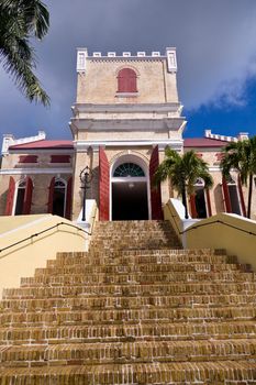 Exterior of old Lutheran Church in Charlotte Amalie on St Thomas in the US Virgin Islands