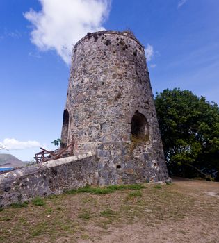 Old tower on the Annaberg Plantation in the National Park on St John in the US Virgin Islands