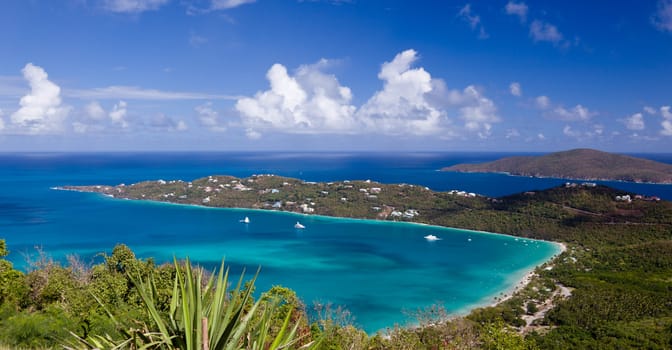 View of Magens Bay - the world famous beach on St Thomas in the US Virgin Islands