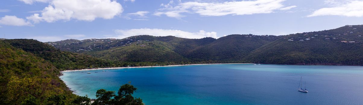 View of Magens Bay - the world famous beach on St Thomas in the US Virgin Islands