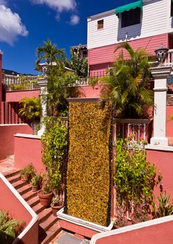 Large amber based waterfall in Charlotte Amalie in St Thomas