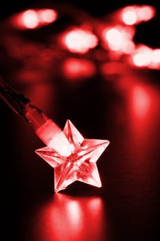 xmas or christmas holiday star lights with copyspace