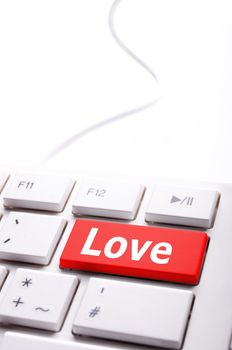 love on key or keyboard showing internet dating concept