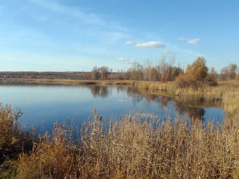 Wild wood lake, nature of Bashkortostan, Russia